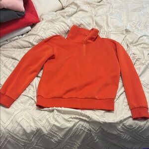 Vibrant Orange Quarter-Zip Pullover